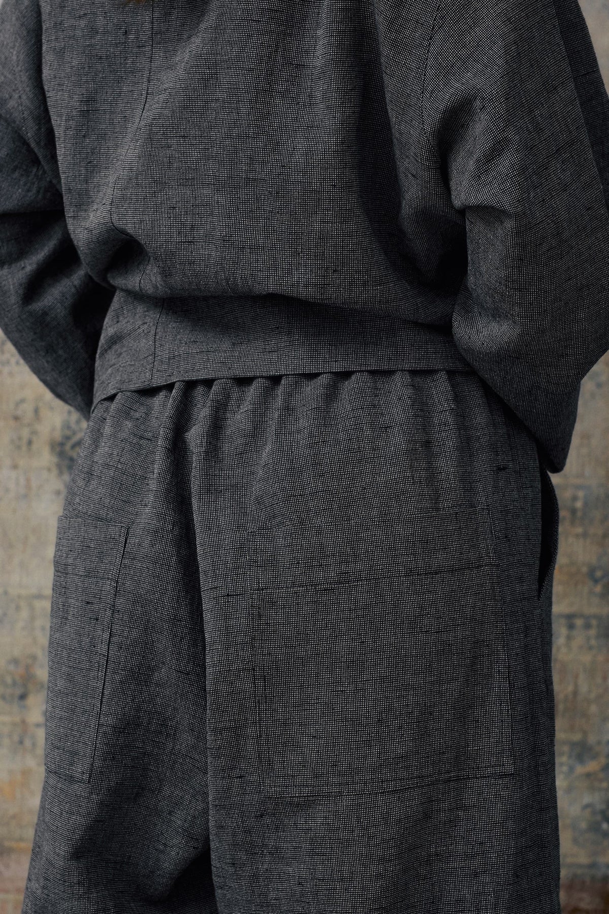 Grey Patterned Long Pants
