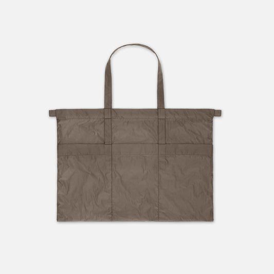 Drawstring Tote Back L Taupe