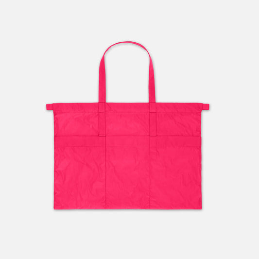 Drawstring Tote Bag L Neon Pink