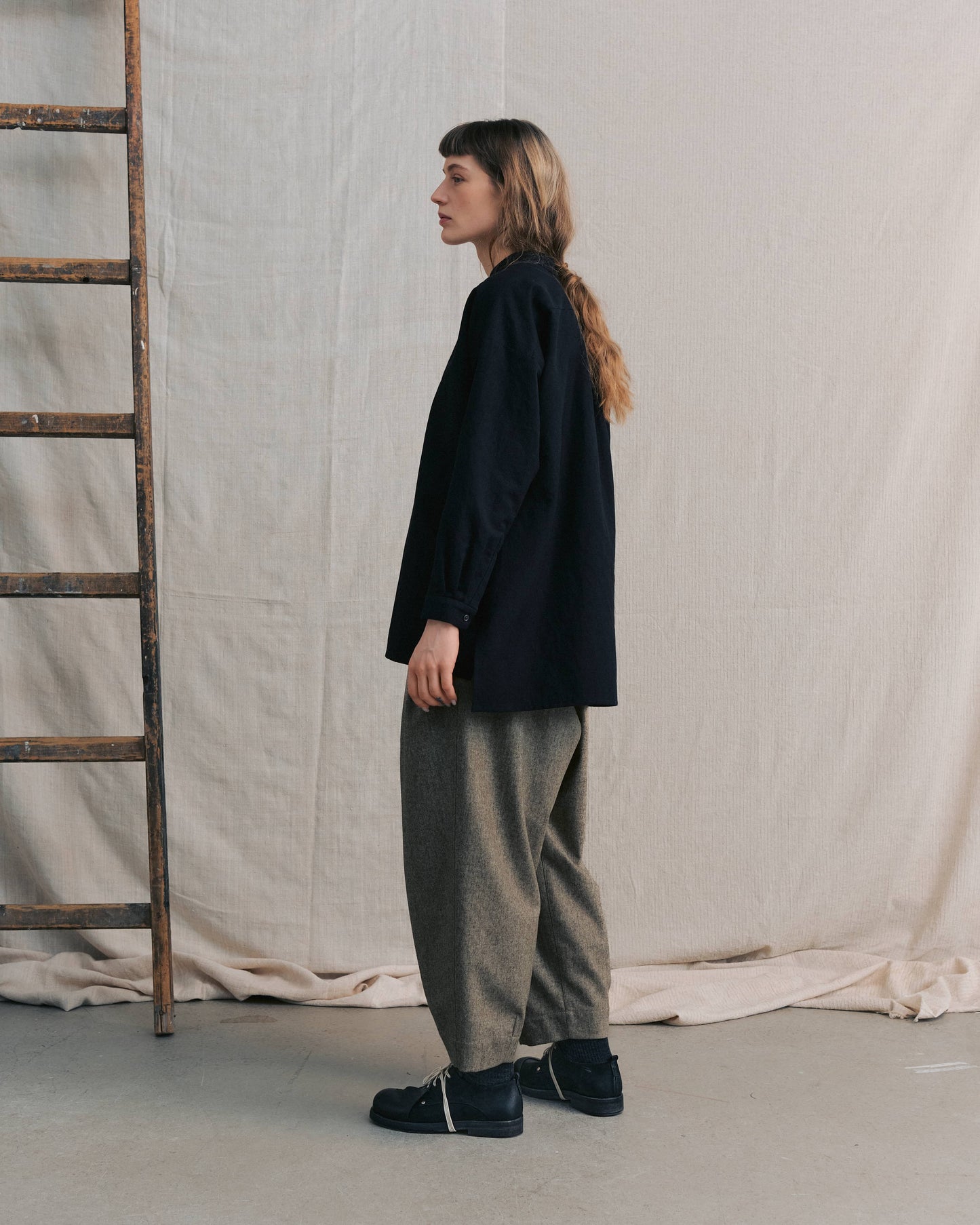 Black Band Collar Shirts