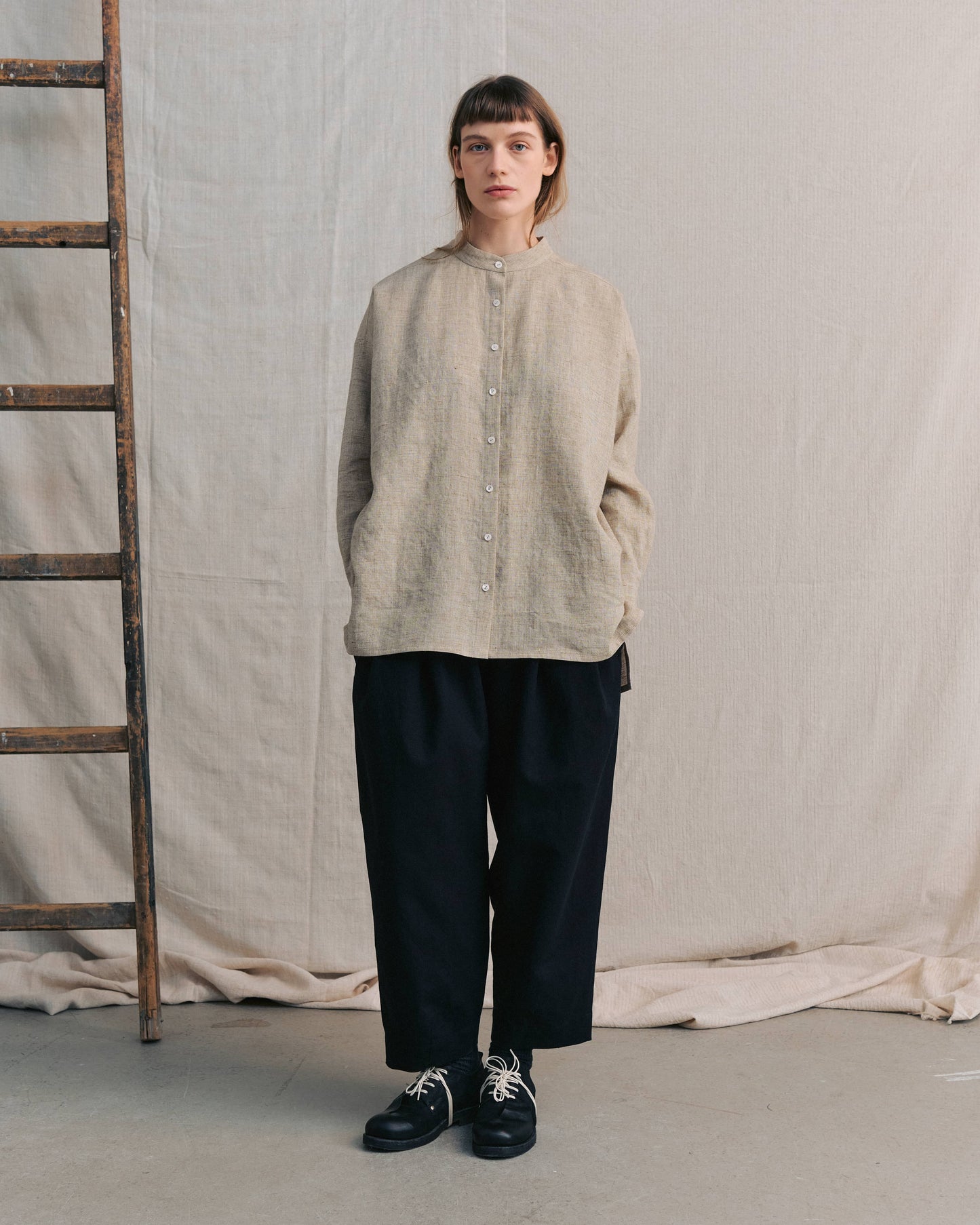 Sand Band Collar Shirts