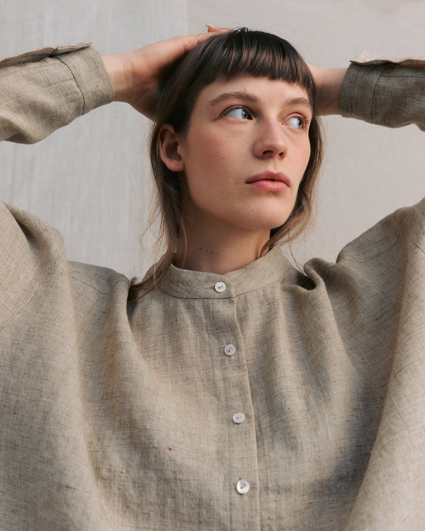 Sand Band Collar Shirts