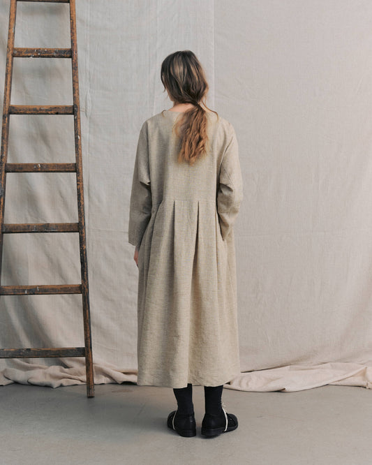 Sand Pleated Dress