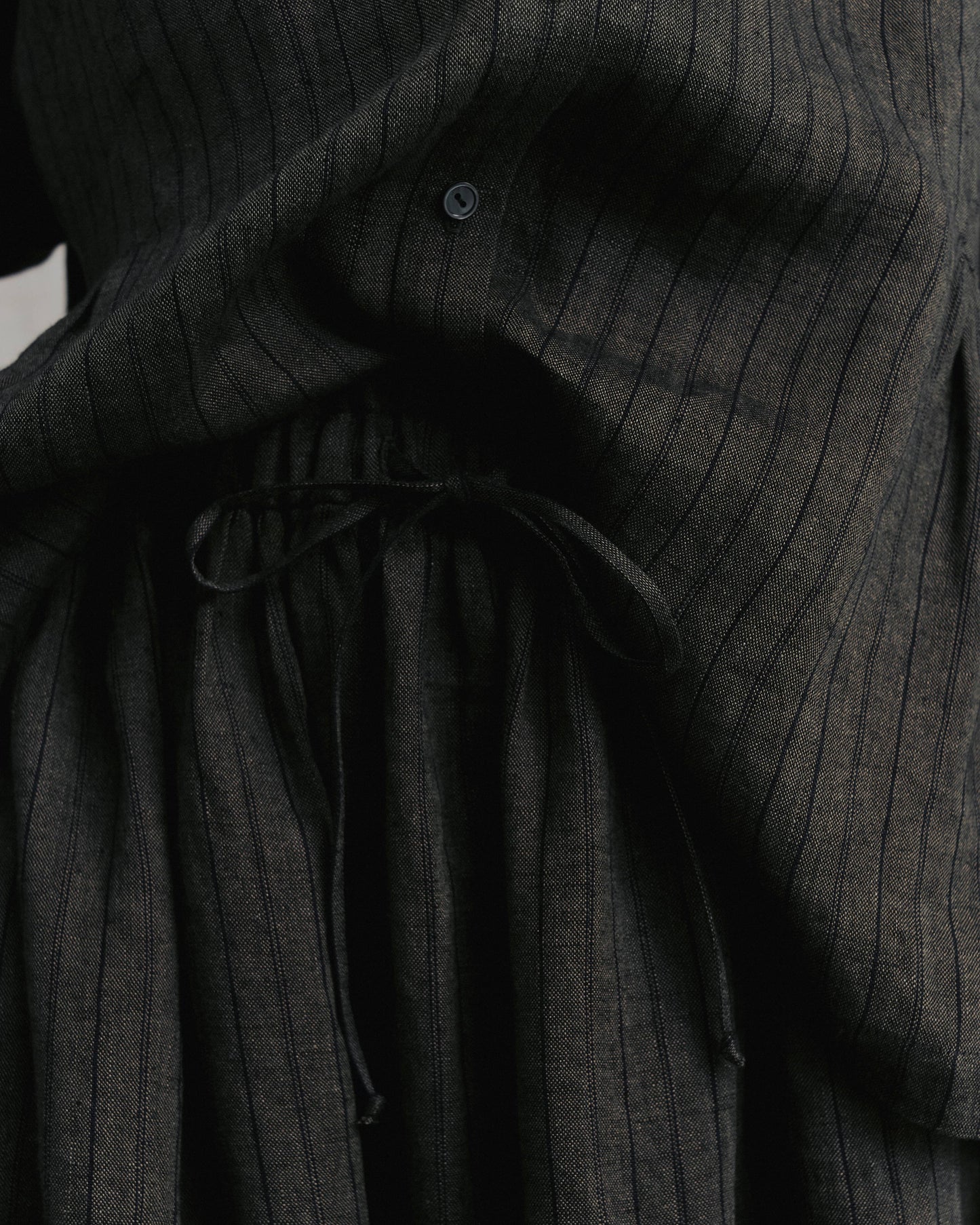Brown Striped Side Gathers Top