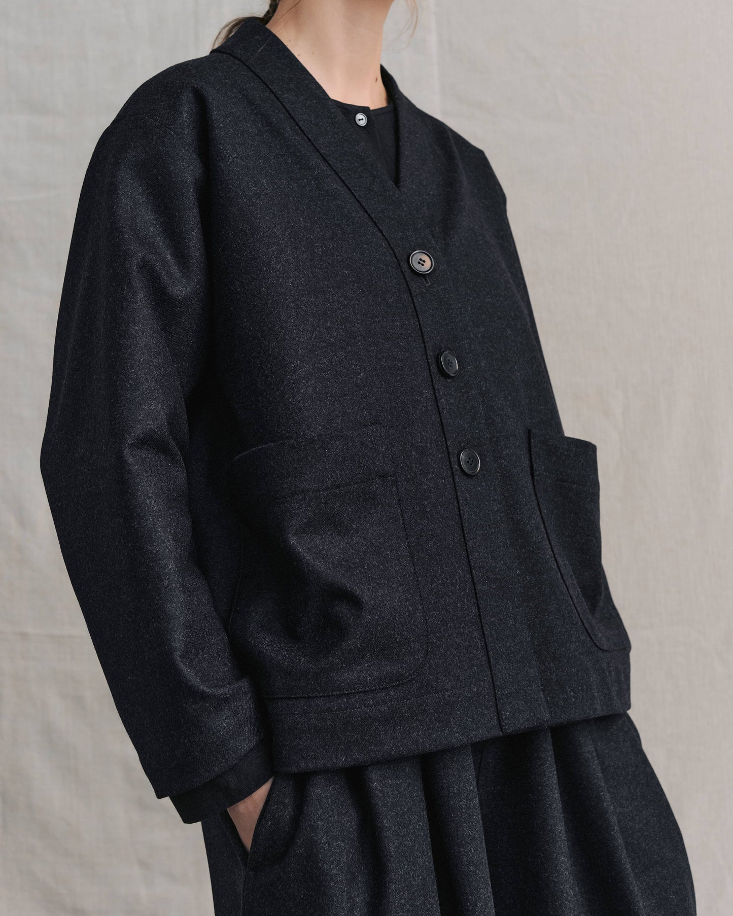 Navy V Neckline Jacket
