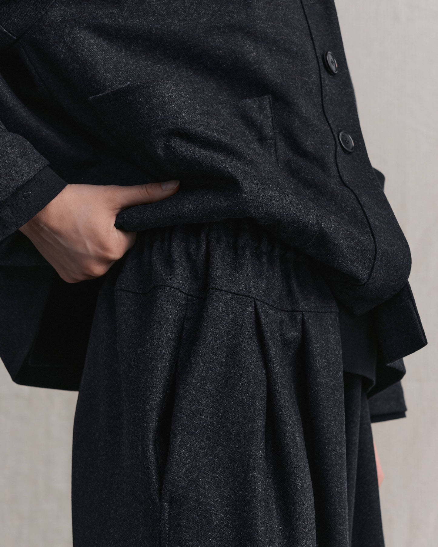 Navy Pleated Pants