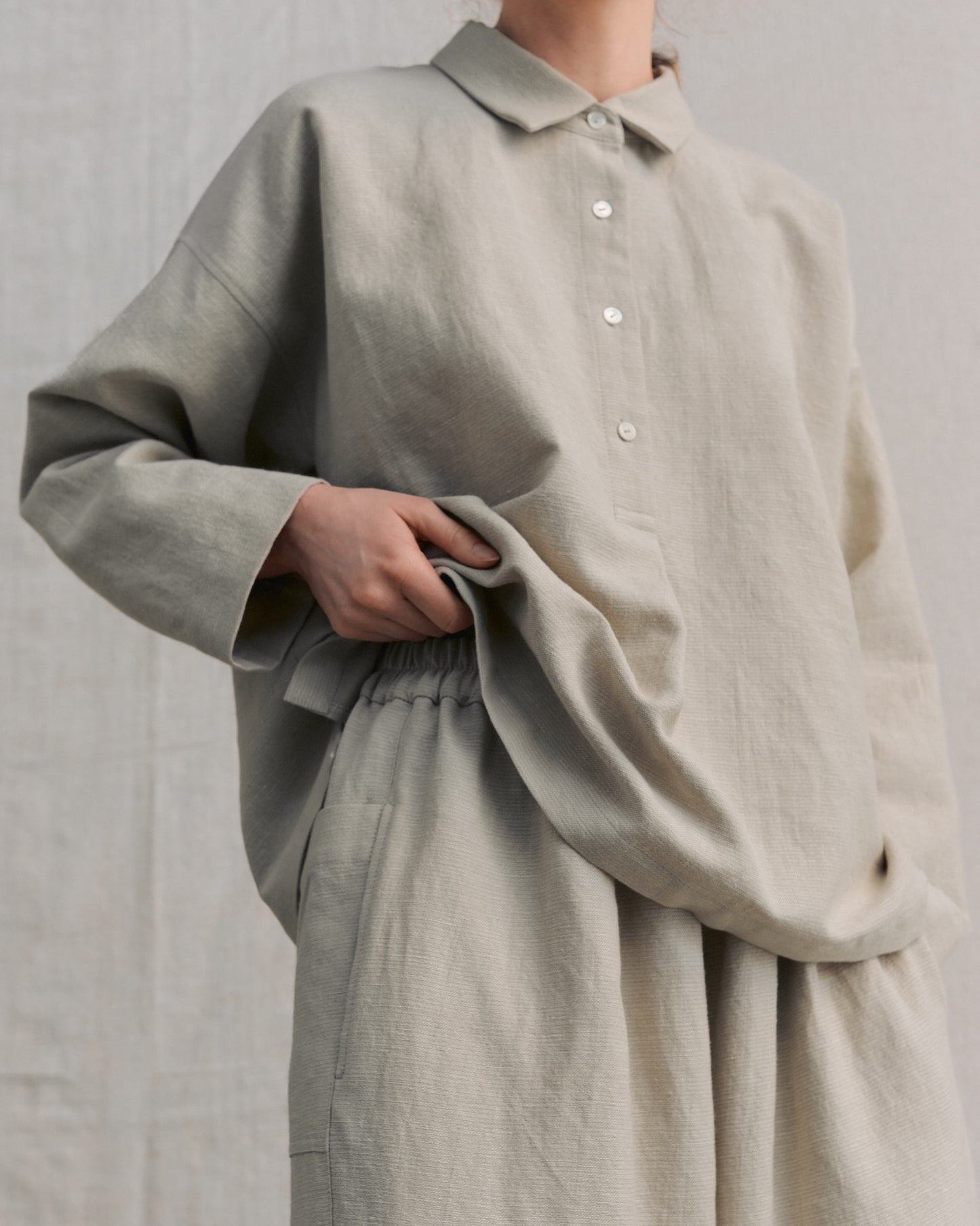 Ivory Cuffed Hems Pants