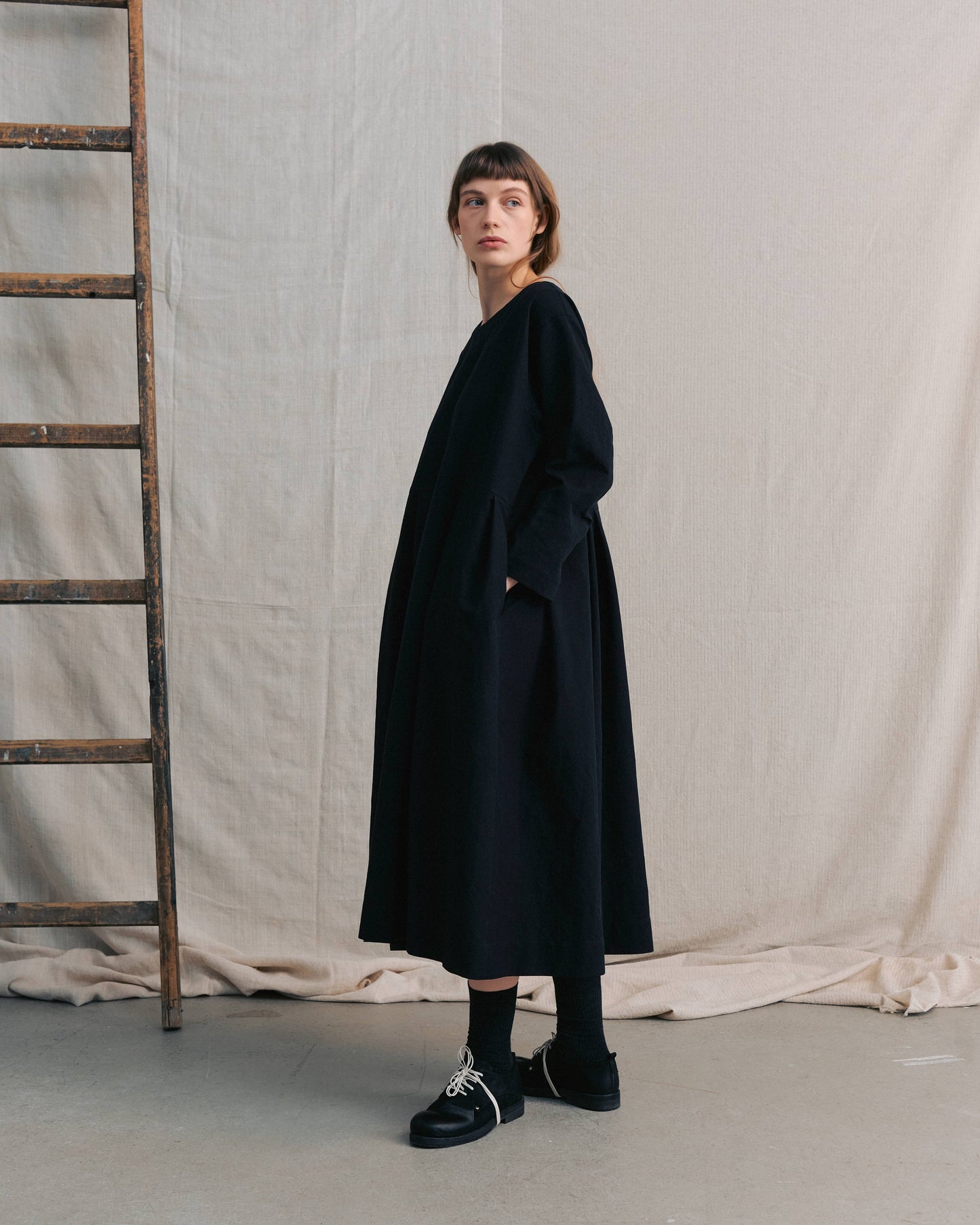 Black Pleated Dress