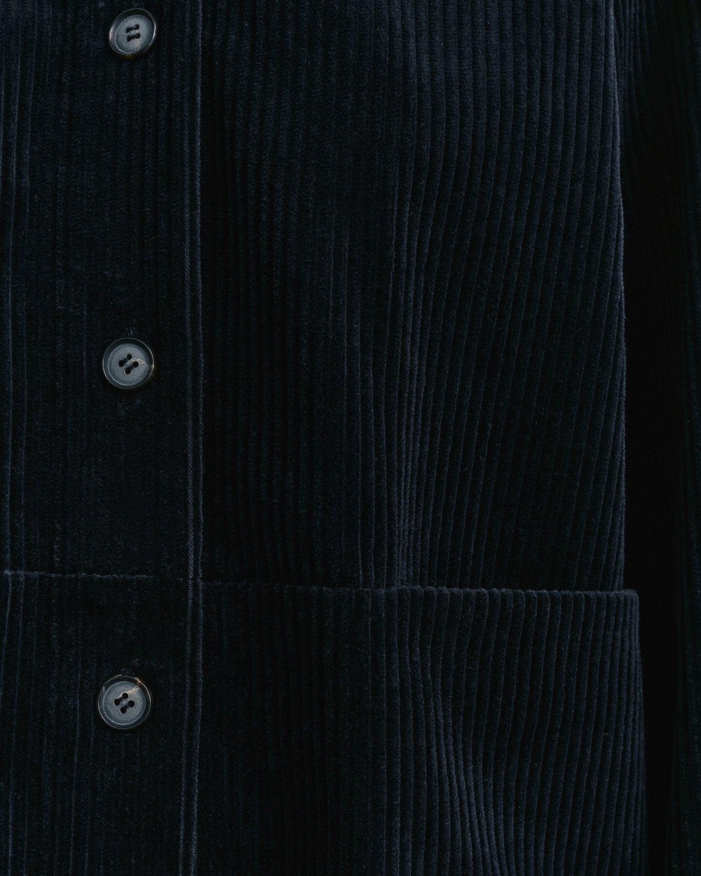 Dark Navy Corduroy Cuffed Hems Pants