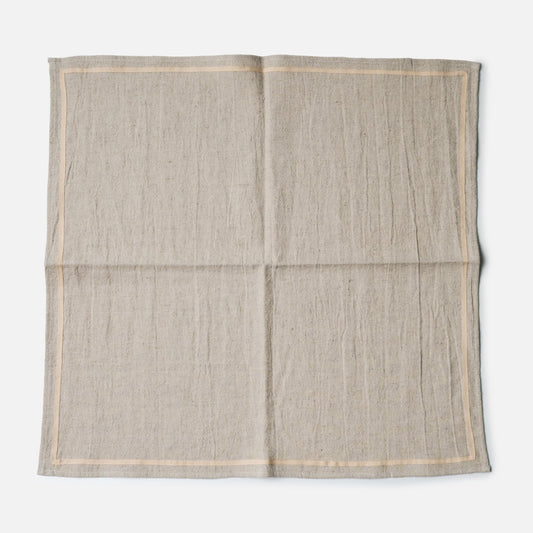 Ribbon-frame handkerchief | Beige
