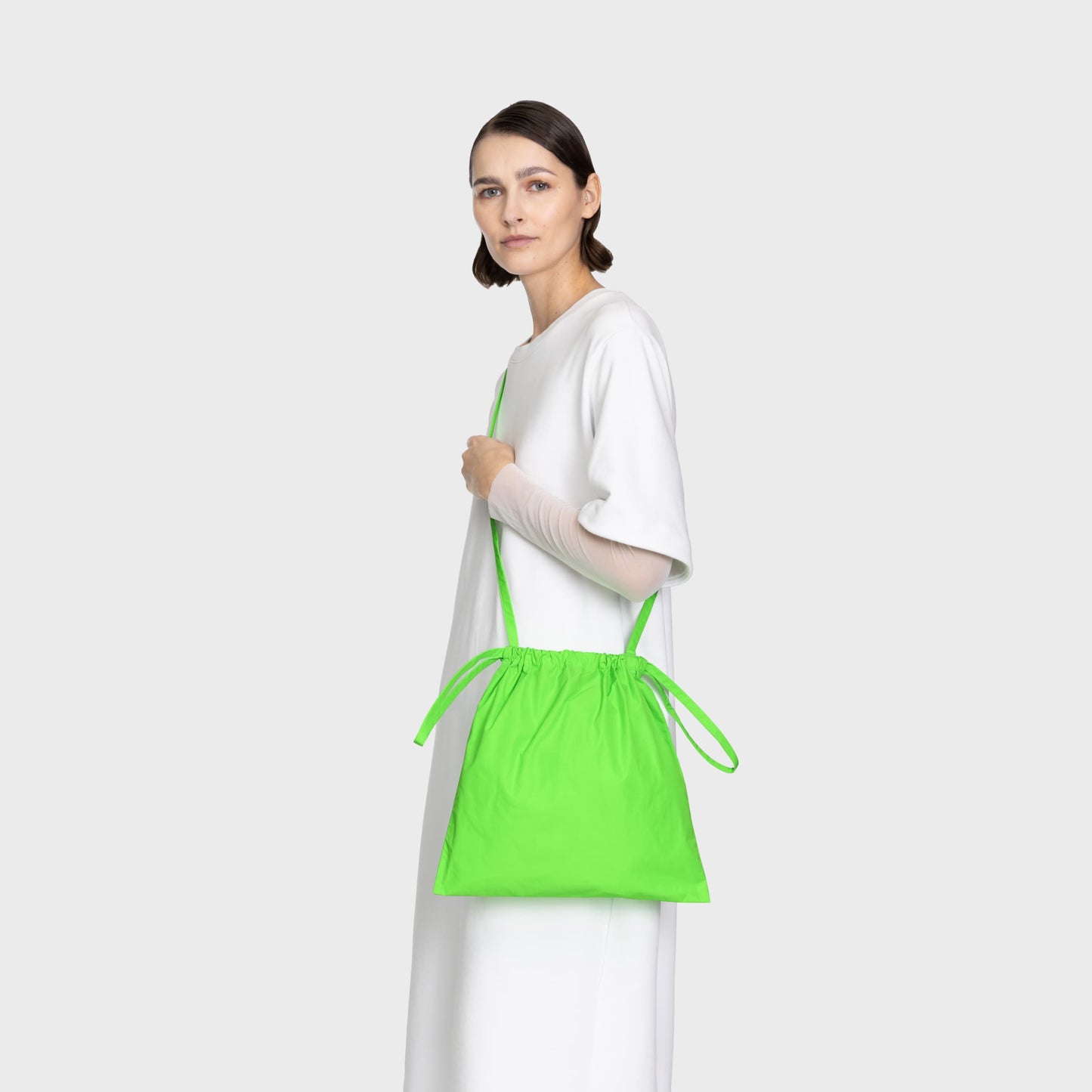 Drawstring Bag with Strap S 35 Black
