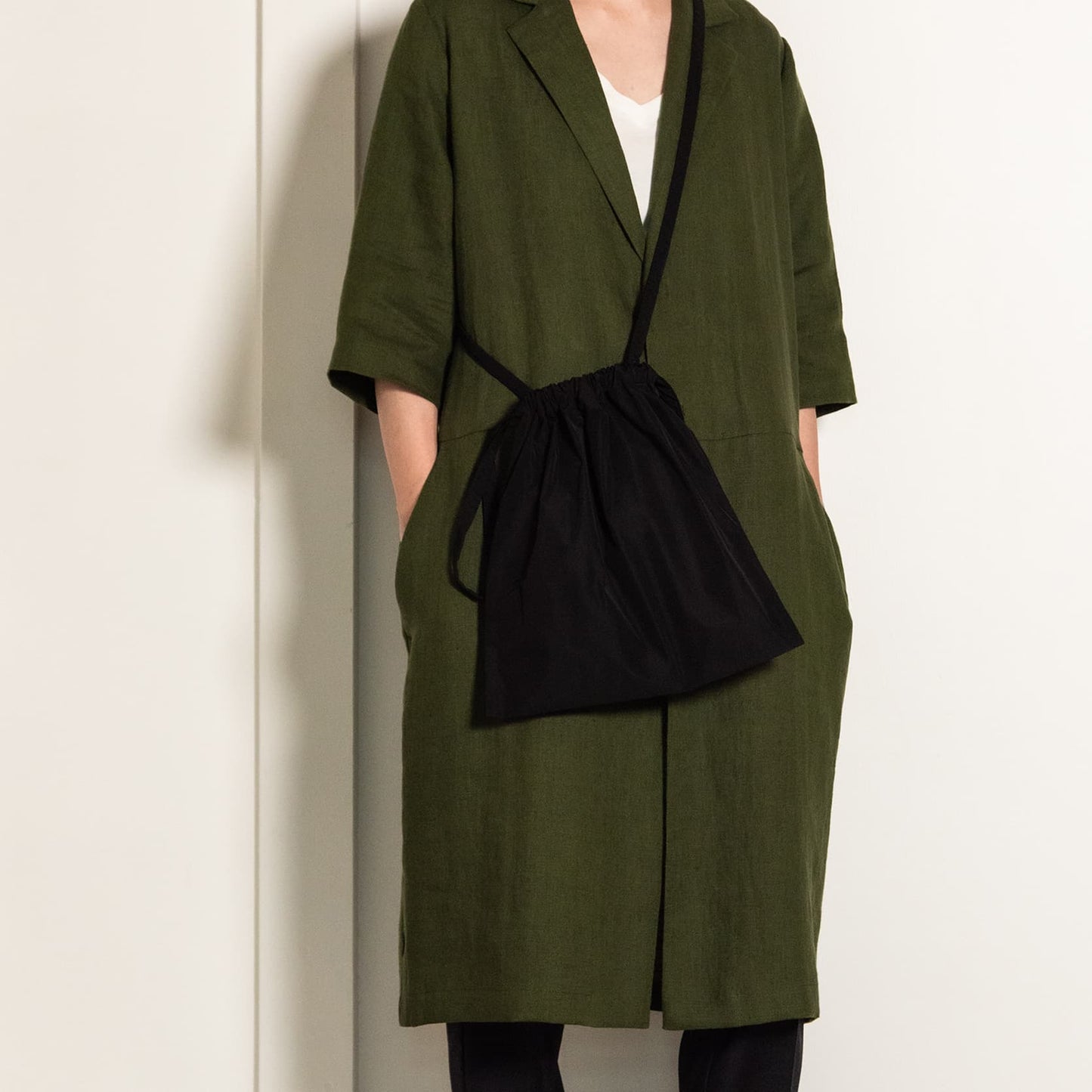 Drawstring Bag with Strap SS 30 Green