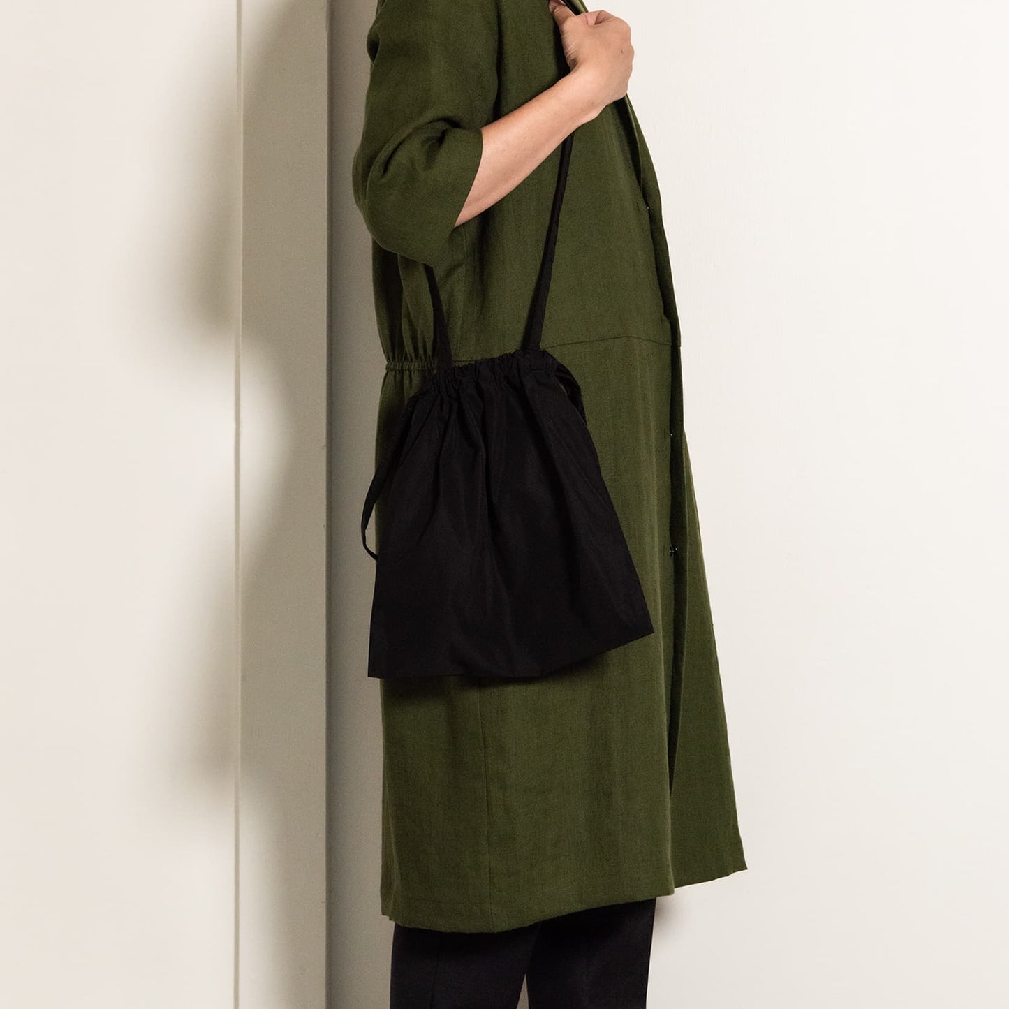Drawstring Bag with Strap SS 30 Green