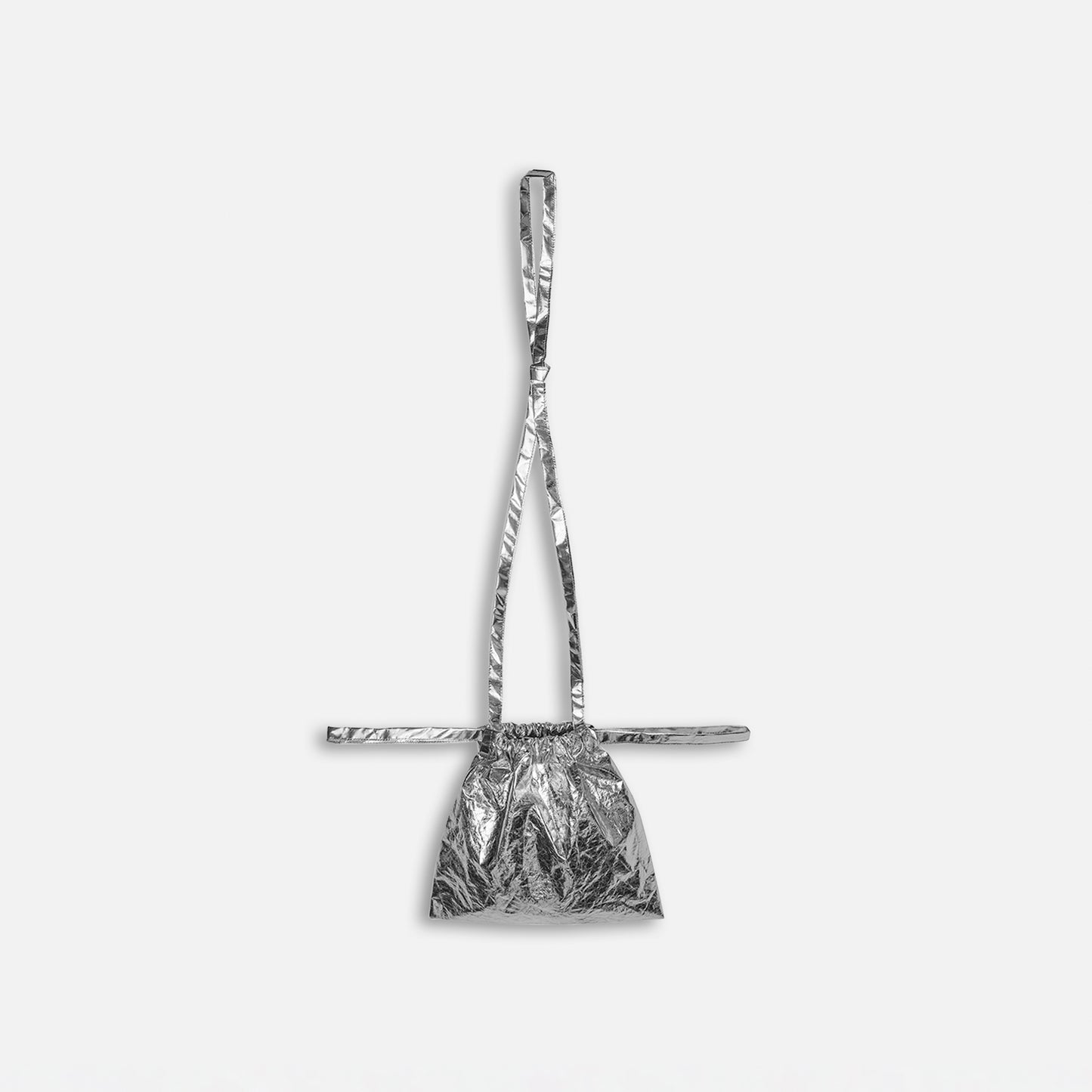 Drawstring Bag with Strap XS 22 Silver