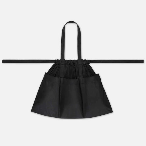 Drawstring Tote Back L Black