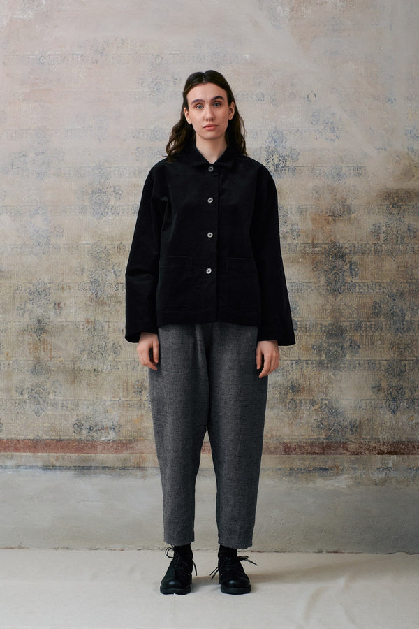 Black Velvet Jacket With Pockets