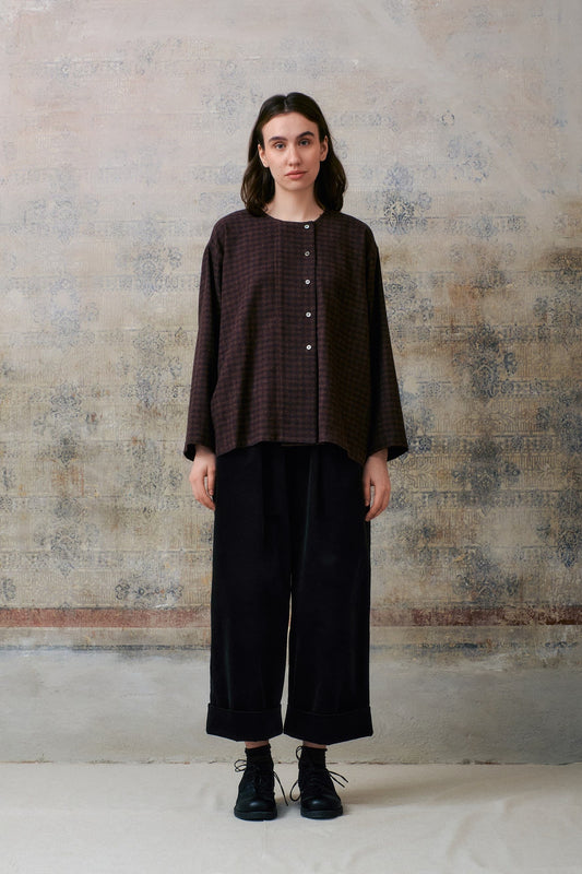 Brown Patterned Buttons Shirts