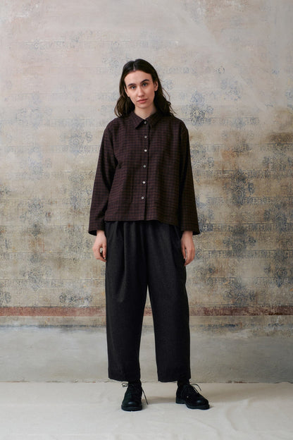 Brown Patterned Collar Shirts