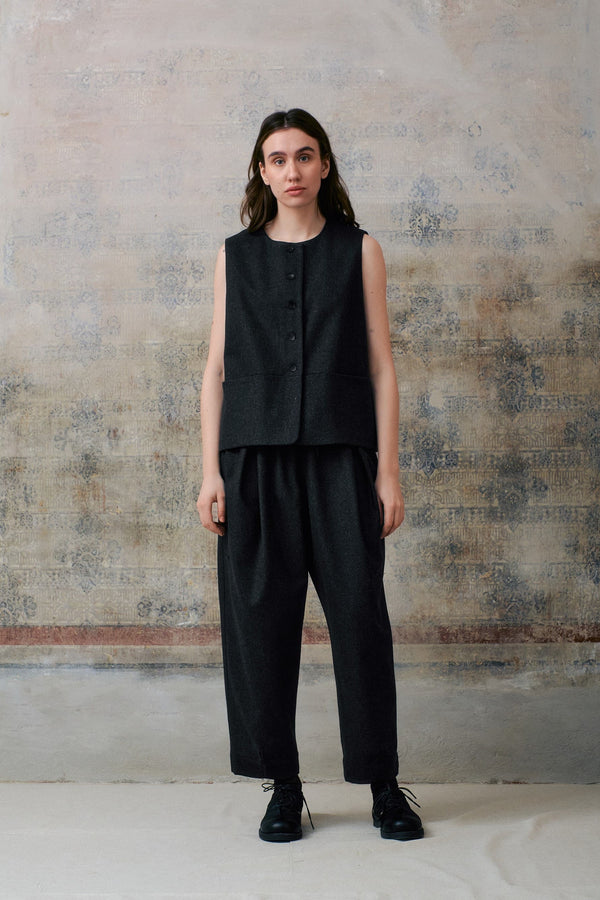 Dark Grey Wool Waistcoat