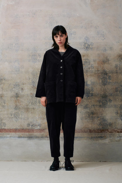 Black Velvet V Neckline Jacket