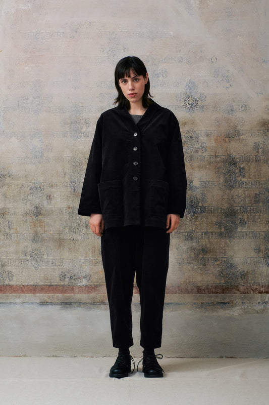 Black Velvet V Neckline Jacket