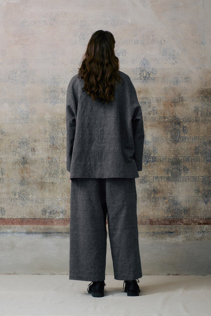Grey Patterned Long Pants