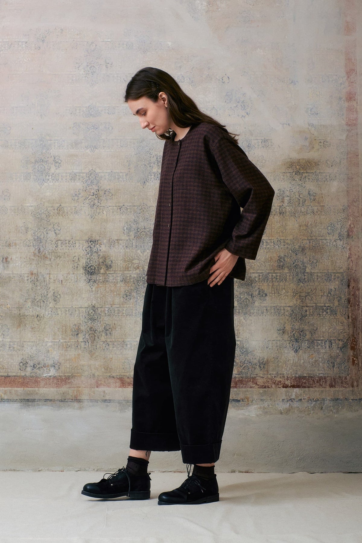 Brown Patterned Buttons Shirts
