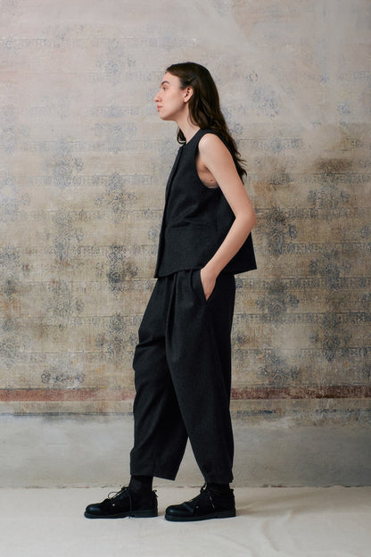 Dark Grey Wool Waistcoat