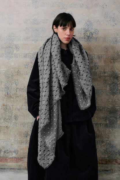 Grey Dot Scarf