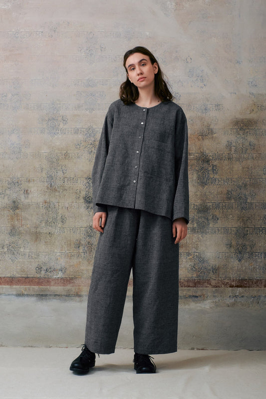 Grey Patterned Long Pants