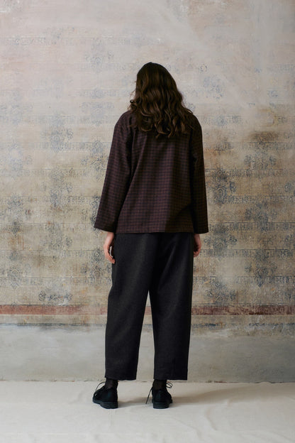 Brown Patterned Collar Shirts