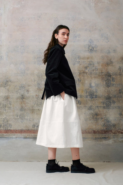 Black Velvet Hidden Buttons Jacket