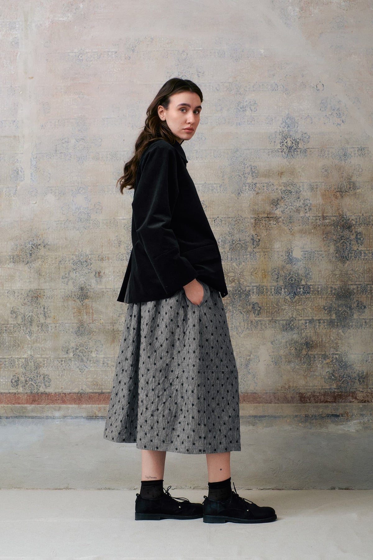 Grey Dot Skirt