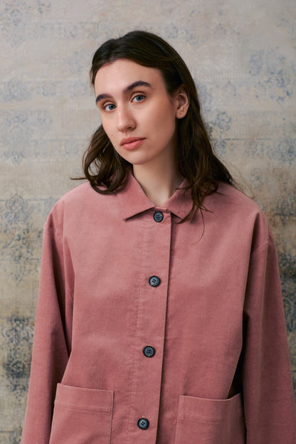 Pink Velvet Jacket With Pockets