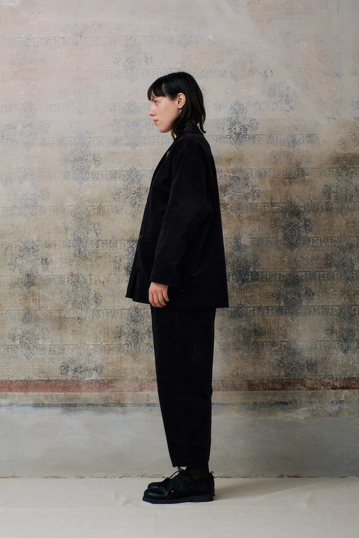 Black Velvet V Neckline Jacket