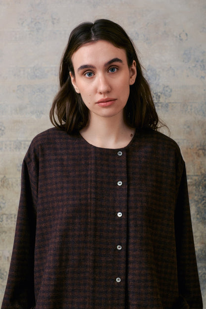 Brown Patterned Buttons Shirts