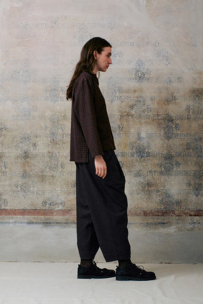 Brown Patterned Collar Shirts