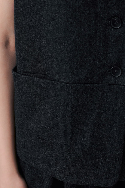 Dark Grey Wool Waistcoat