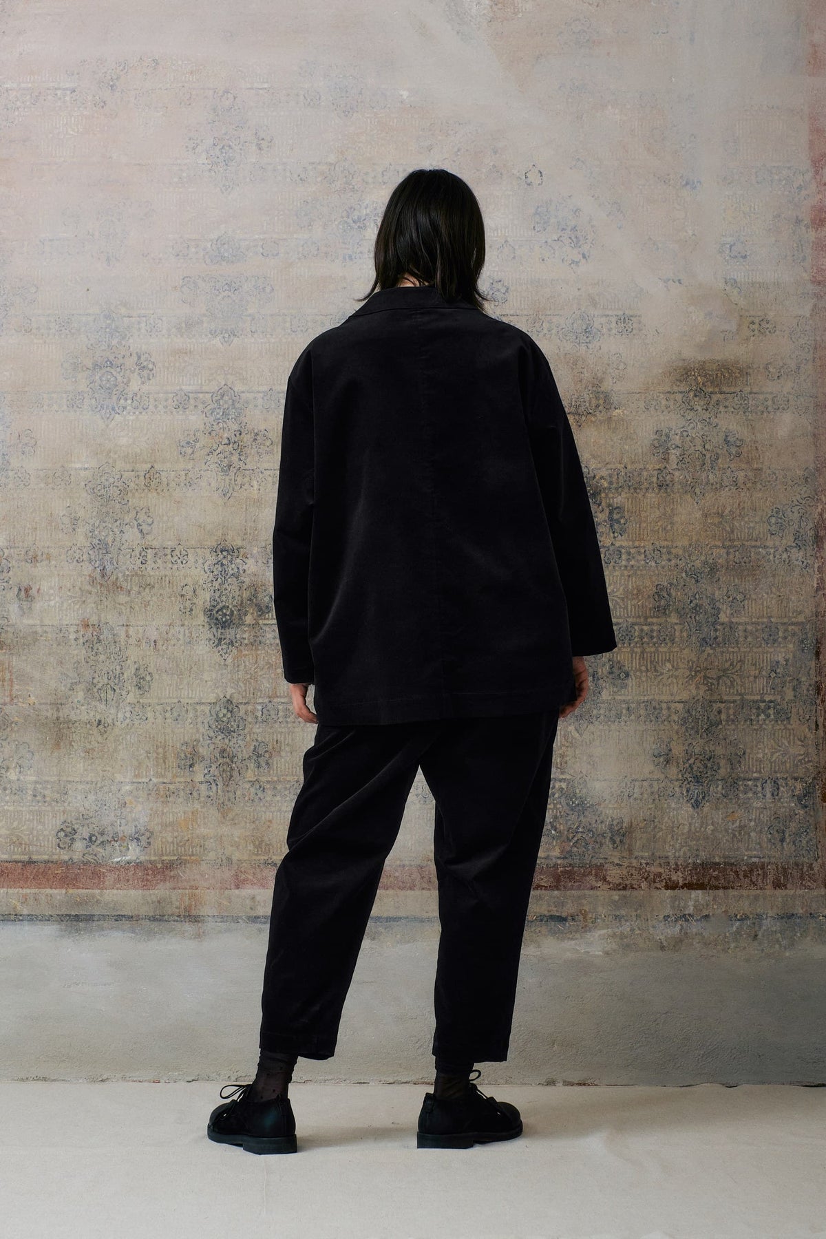 Black Velvet V Neckline Jacket