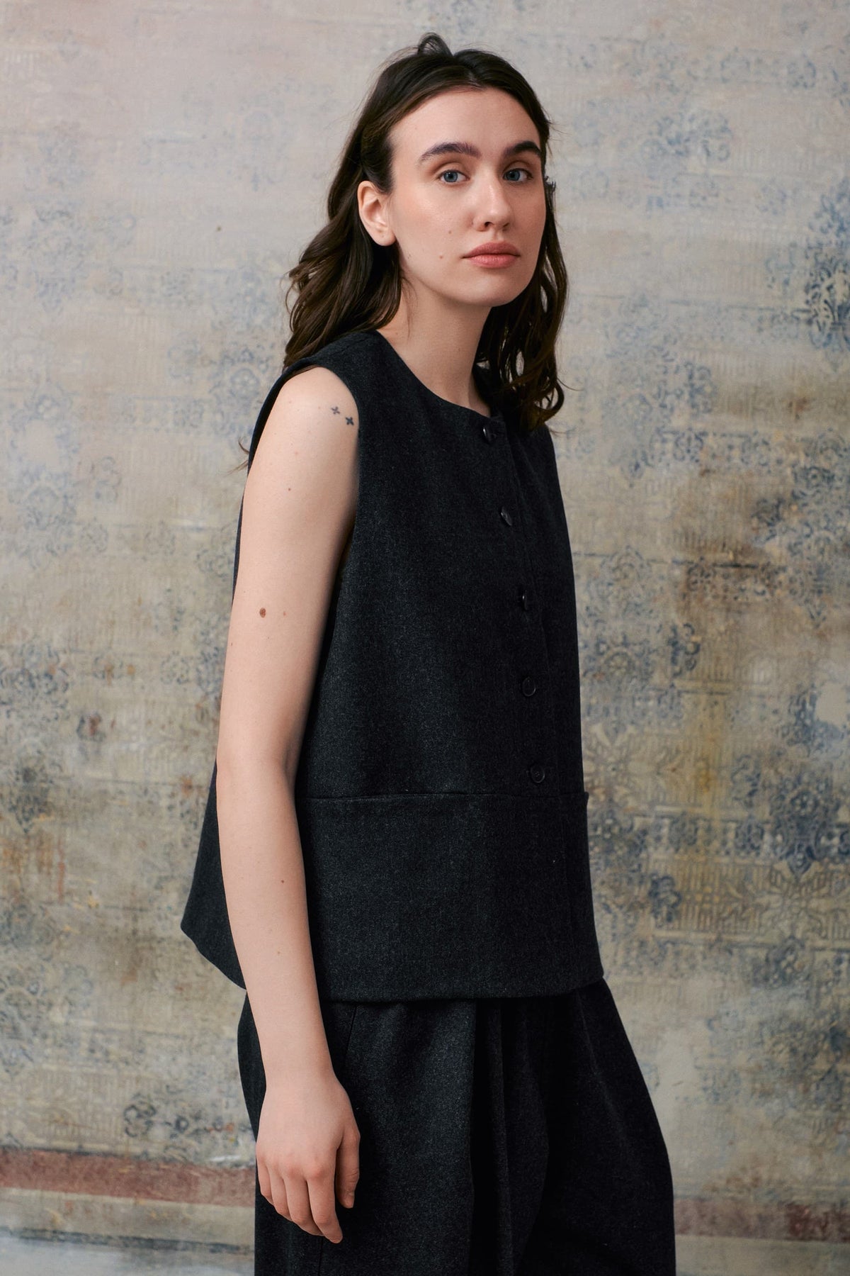 Dark Grey Wool Waistcoat