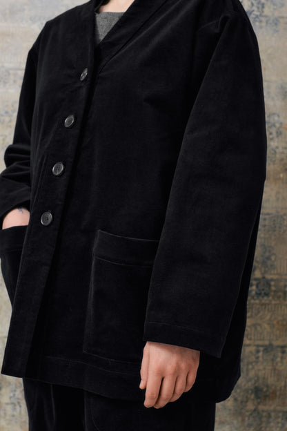 Black Velvet V Neckline Jacket