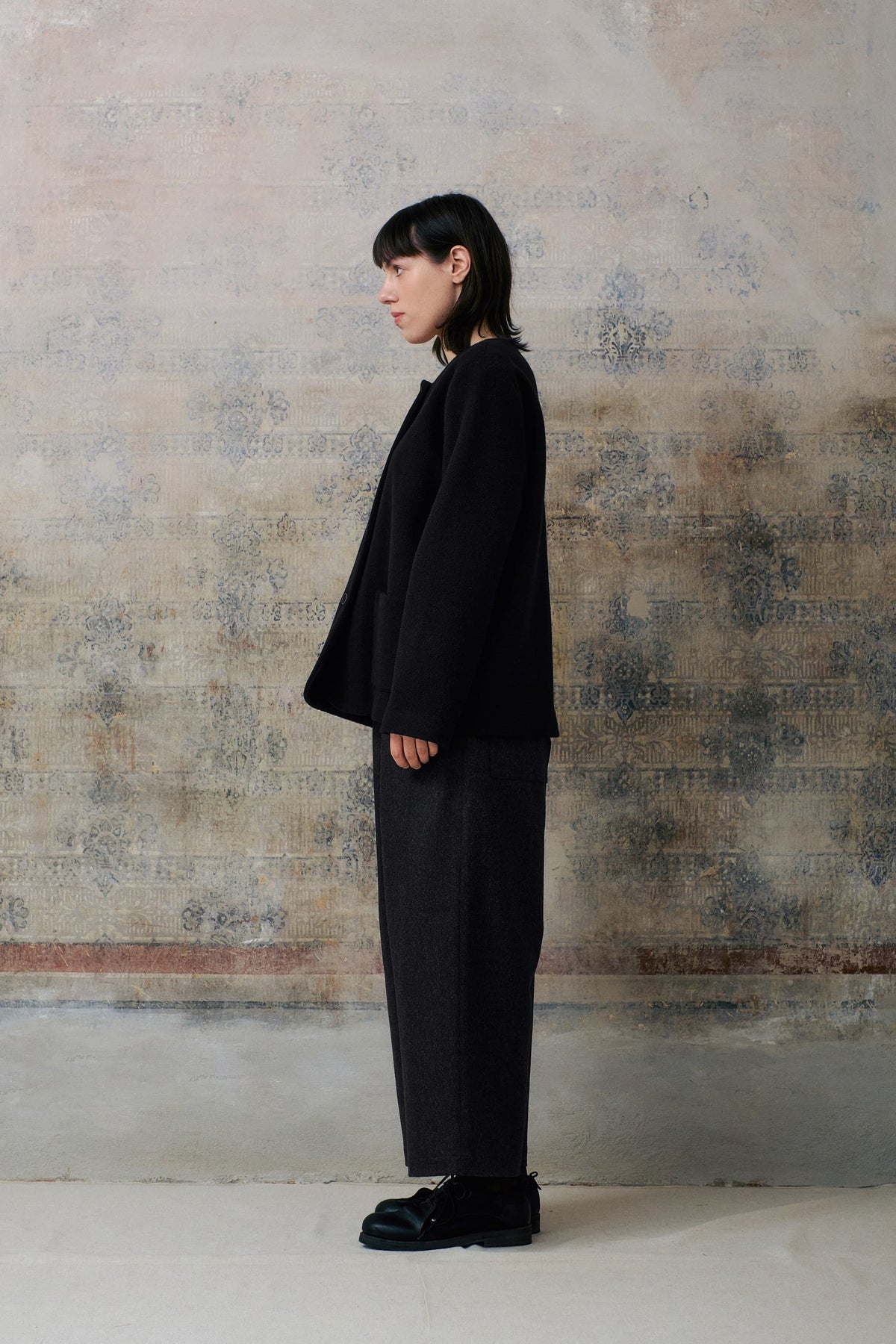 Dark Grey Wool Long Pants