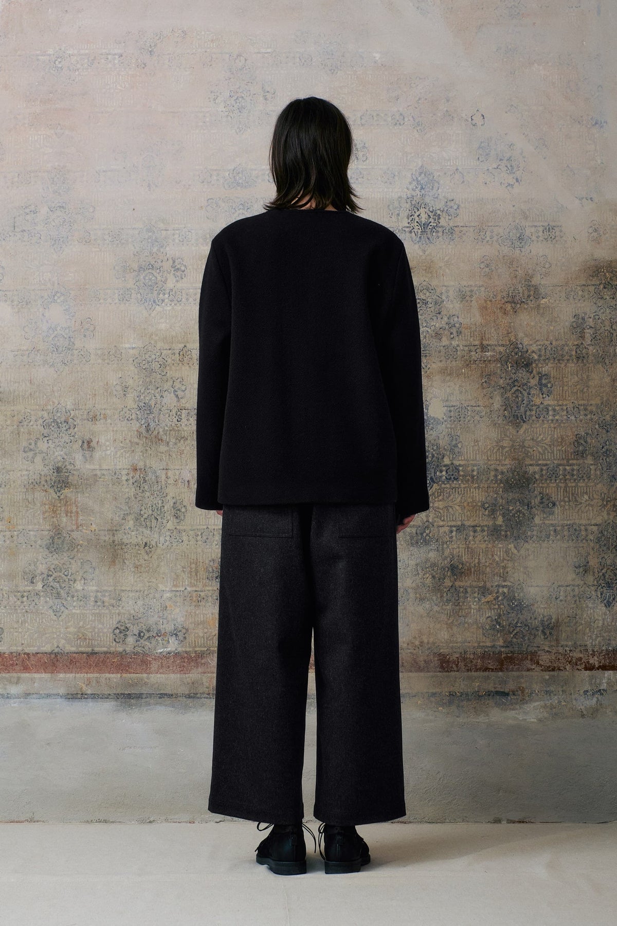 Dark Grey Wool Long Pants