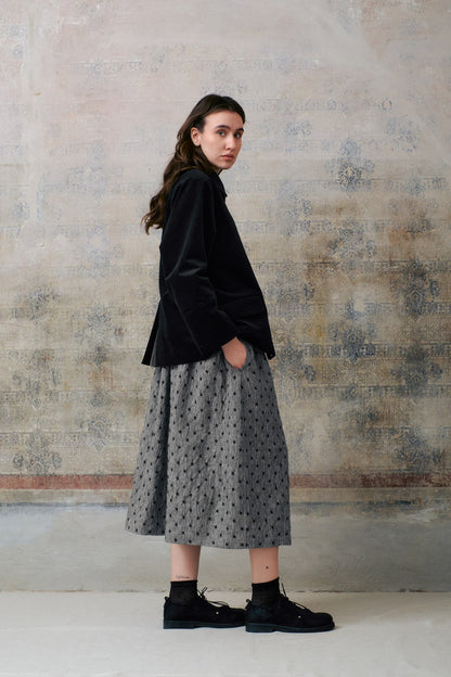 Black Velvet Hidden Buttons Jacket