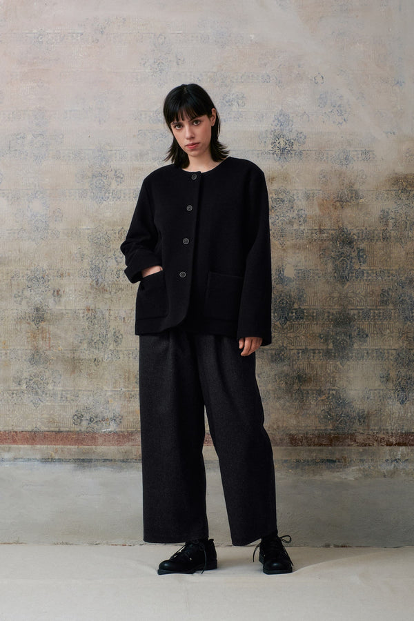 Dark Grey Wool Long Pants