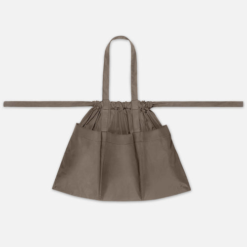 Drawstring Tote Back L Taupe