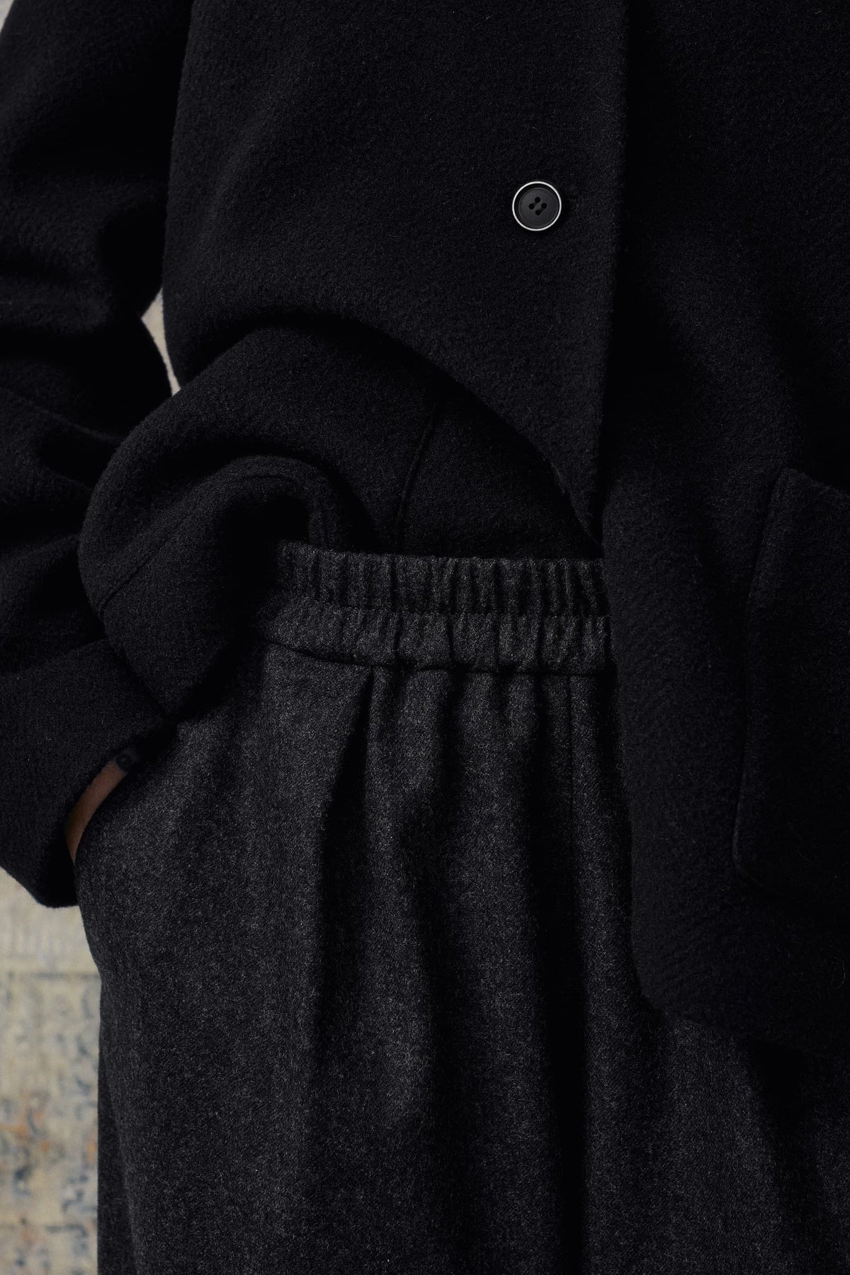 Dark Grey Wool Long Pants