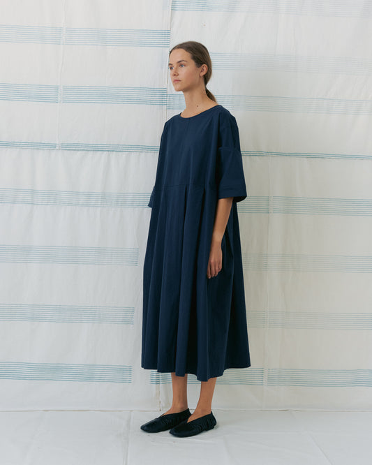 Dark Navy Pleated Dress