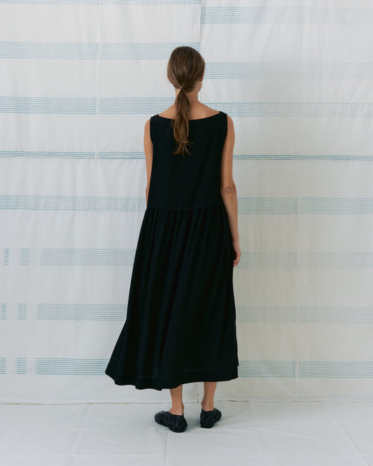 Black Silk Sleeveless Dress