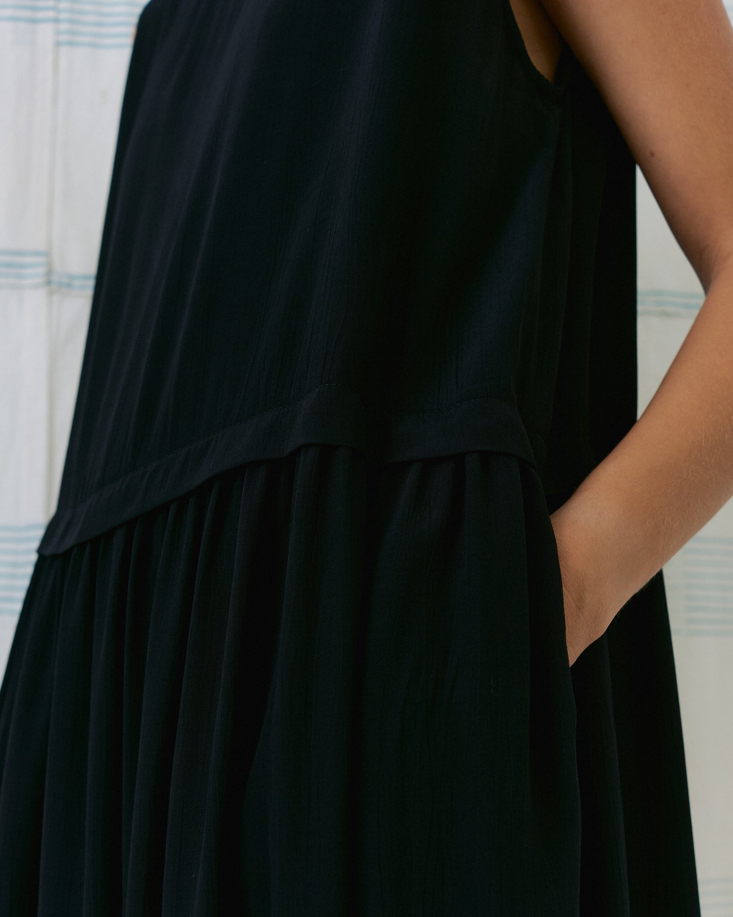 Black Silk Sleeveless Dress